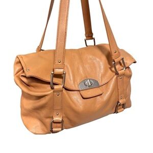 Banana Republic Caramel Tan Leather Slouchy Bohemian Shoulder Bag